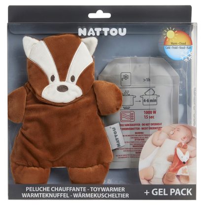 Nattou Buddiezzz warmteknuffel met gelpack rode panda kruik in verpakking