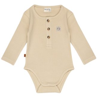 25020010 Frogs and Dogs romper wafel ls beige voorkant