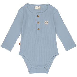 25020011 Frogs and Dogs romper wafel ls blauw voorkant