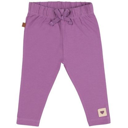 25023006 Frogs and Dogs legging paars beautiful hearts voorkant