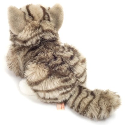 906919 Hermann Teddy Collection knuffel kat liggend grijs achterkant