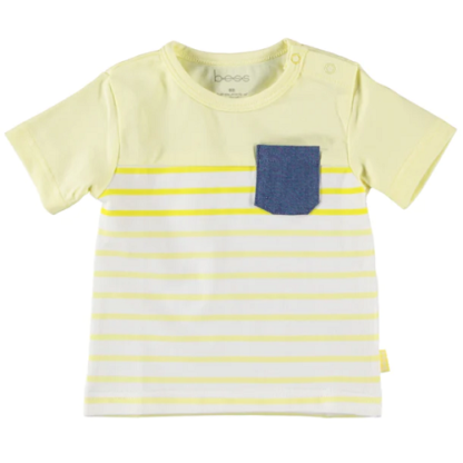 B.E.S.S. | t-shirt geel pocket striped