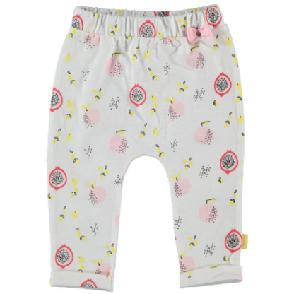 B.E.S.S. | lange broek wit aop fruit