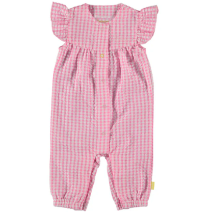 B.E.S.S. | jumpsuit roze geruit Vichy