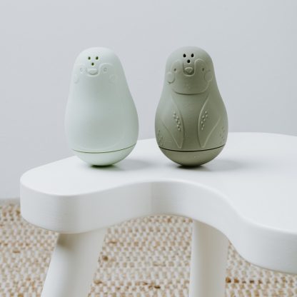 Baby’s Only spuitfiguren pinguin green mint tafel