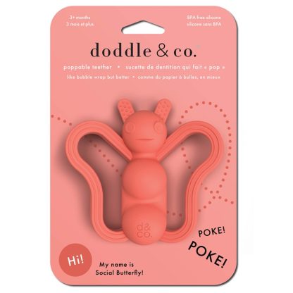 Doddle & Co bijtring social butterfly bijtring in verpakking