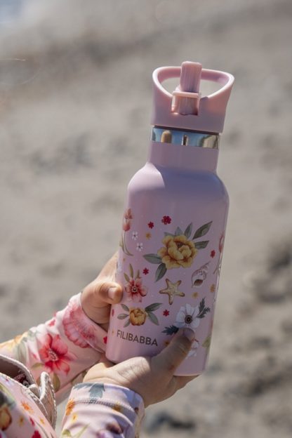 FI-03588 Filibabba drinkfles ocean blossom sfeerfoto detail merknaam