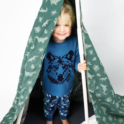 Frogs and Dogs | pyjama wolf blauw - Afbeelding 3