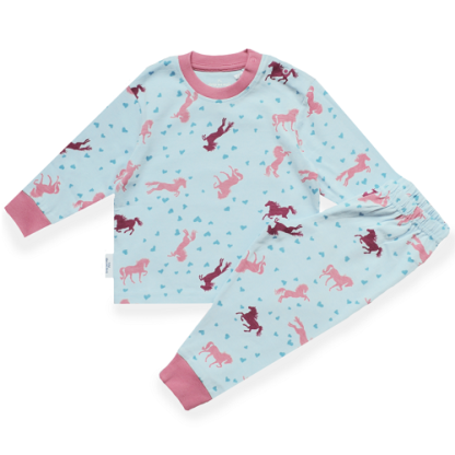 Frogs and Dogs | pyjama horse aop blauw