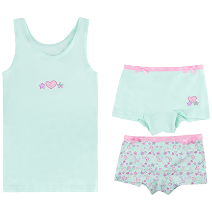 Funderwear | hemd + shorts hearts groen