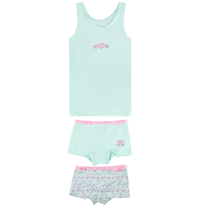 Funderwear | hemd + shorts hearts groen - Afbeelding 2