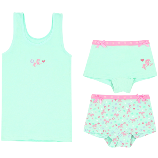 Funderwear | hemd + shorts paard groen