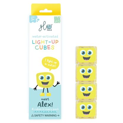 Glo Pals Light Up Cubes badspeelgoed Alex geel
