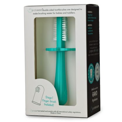 Grabease dubbelzijdige tandenborstel teal tandenborstel in doosje
