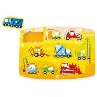 Hape | knoppuzzel bouwvoertuigen