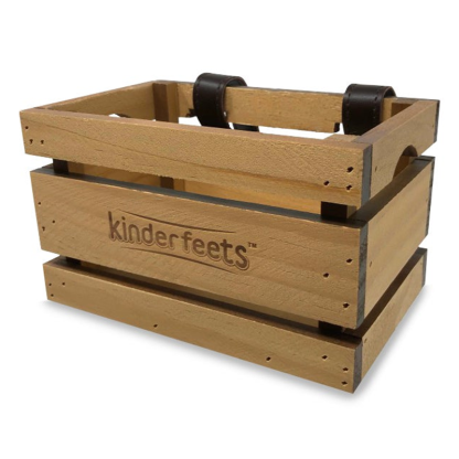 Kinderfeets houten fietskrat