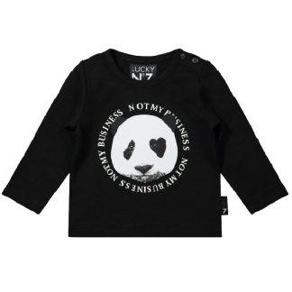 Lucky no.7 longsleeve panda zwart