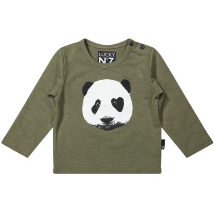 Lucky no.7 longsleeve panda groen
