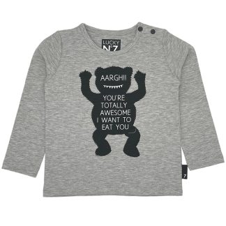 Lucky no.7 longsleeve monster grijs