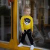 Lucky no.7 hoodie panda geel - Afbeelding 2