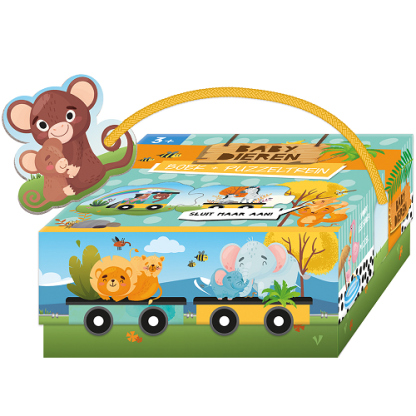 Lantaarn | puzzeltrein babydieren 3+
