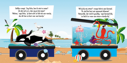 Lantaarn | puzzeltrein dieren in het water 3+ - Afbeelding 2