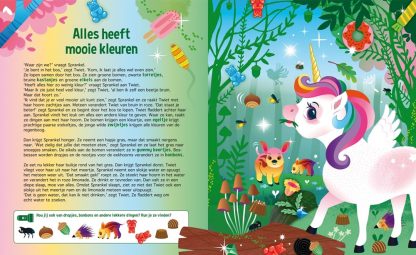 Lantaarn zaklampboek speuren naar unicorns alles heeft mooie kleuren