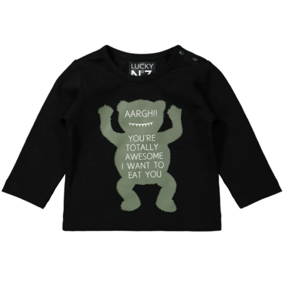 Lucky no.7 longsleeve monster zwart