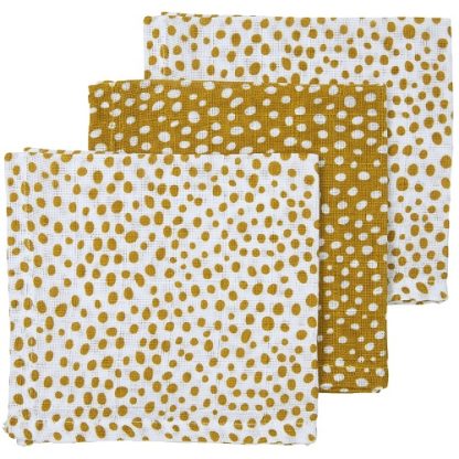 Meyco | hydrofiele monddoekjes cheetah honey gold 3-delig