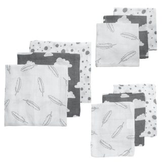 Meyco | hydrofiele starterset feathers/clouds/dots 9-delig