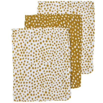 Meyco | hydrofiele washandjes cheetah honey gold 3-delig