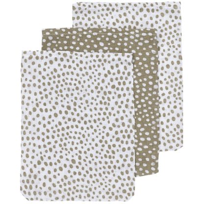 Meyco | hydrofiele washandjes cheetah taupe 3-delig