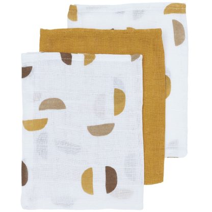 Meyco | hydrofiele washandjes shapes honey gold 3-delig