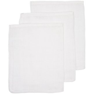 Meyco | hydrofiele washandjes uni wit 3-delig