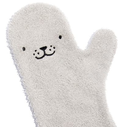 Nifty baby shower glove zeehond grijs detail