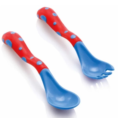 Nûby | oefenbesteksetje 2-delig blauw met rood