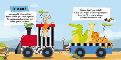 Lantaarn | puzzeltrein wilde dieren 3+ - Afbeelding 3