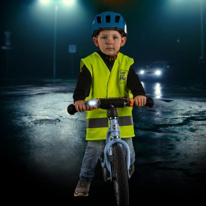 Reer reflecterend veiligheidsvest maat 110-140 kind op de fiets