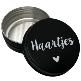 Sproetiz | haarlokdoosje hart zwart
