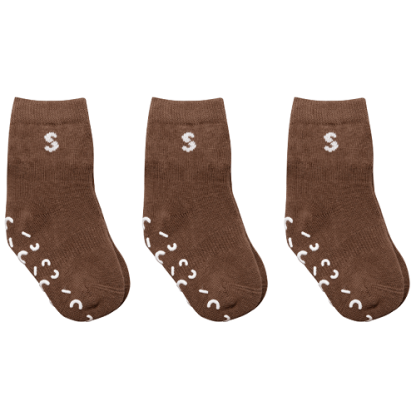 Stuckies | sokken anti-slip 3-pack bruin - Afbeelding 2