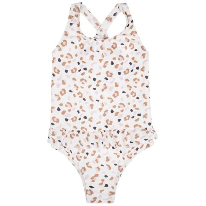 Swim Essentials badpak leopard kaki voorkant