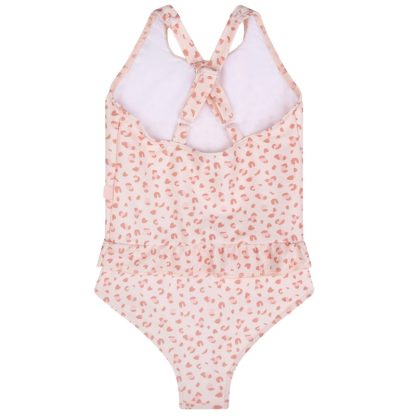 Swim Essentials badpak leopard oud roze achterkant