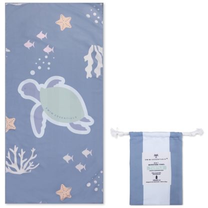 Swim Essentials strandlaken microvezel schildpad handdoek met opbergzakje