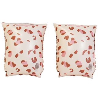 Swim Essentials zwembandjes panterprint old pink 2-6 jaar