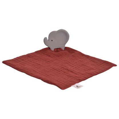 Tikiri | knuffeldoekje olifant donkerrood