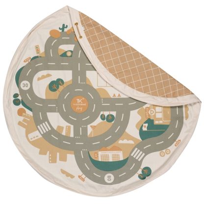 Toddlekind interactieve speelmat met opbergzak desert city dubbelzijdig