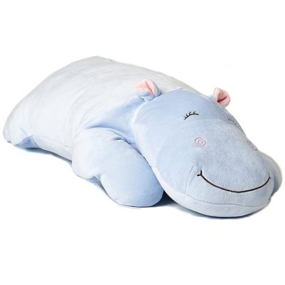 Uni-Toys | knuffel/kussen nijlpaard blauw 56 cm